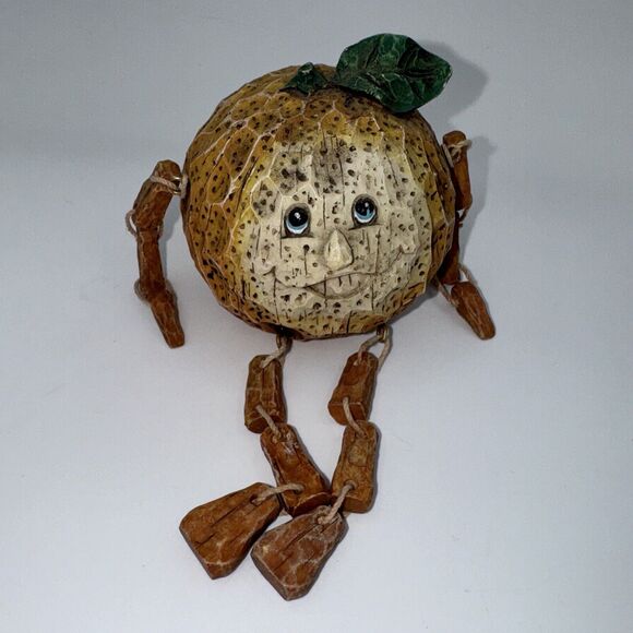 Vintage 80s Anthropomorphic Shelf Sitter Fruit Figures Orange Pear Carmel Apple* - Picture 4 of 10